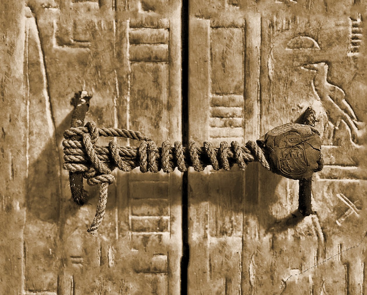 The unbroken seal on Tutankhamun's tomb, 1922
